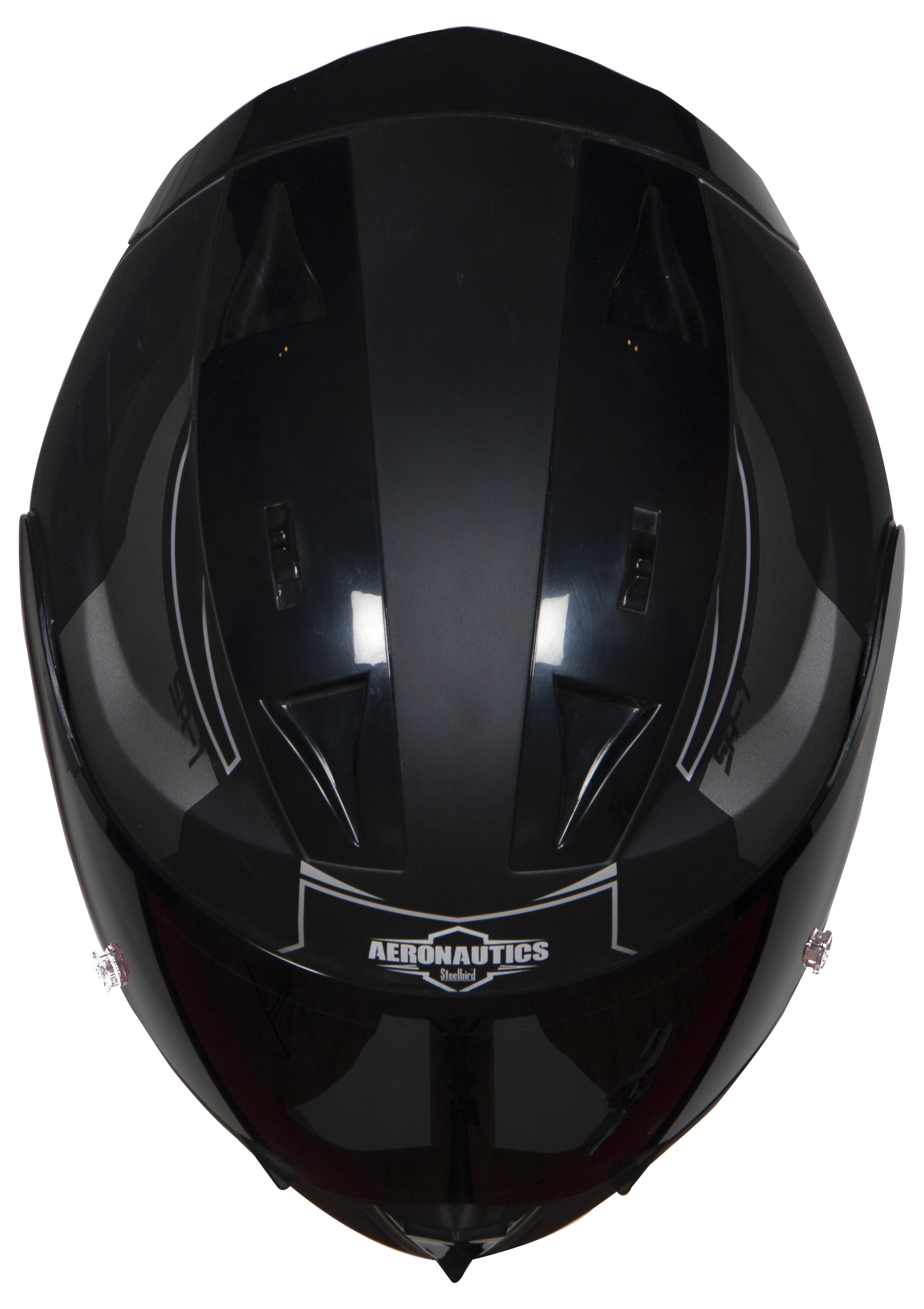 SA-1 RTW Mat Black/White With Anti-Fog Shield Blue Chrome Visor(Fitted With Clear Visor Extra Blue Chrome Anti-Fog Shield Visor Free)